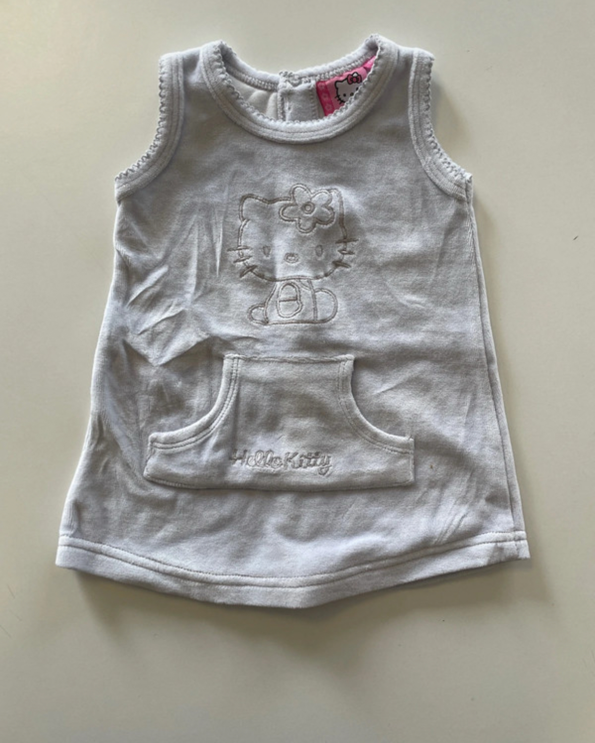 Robe en velours gris, Hello Kitty, 1/3 mois