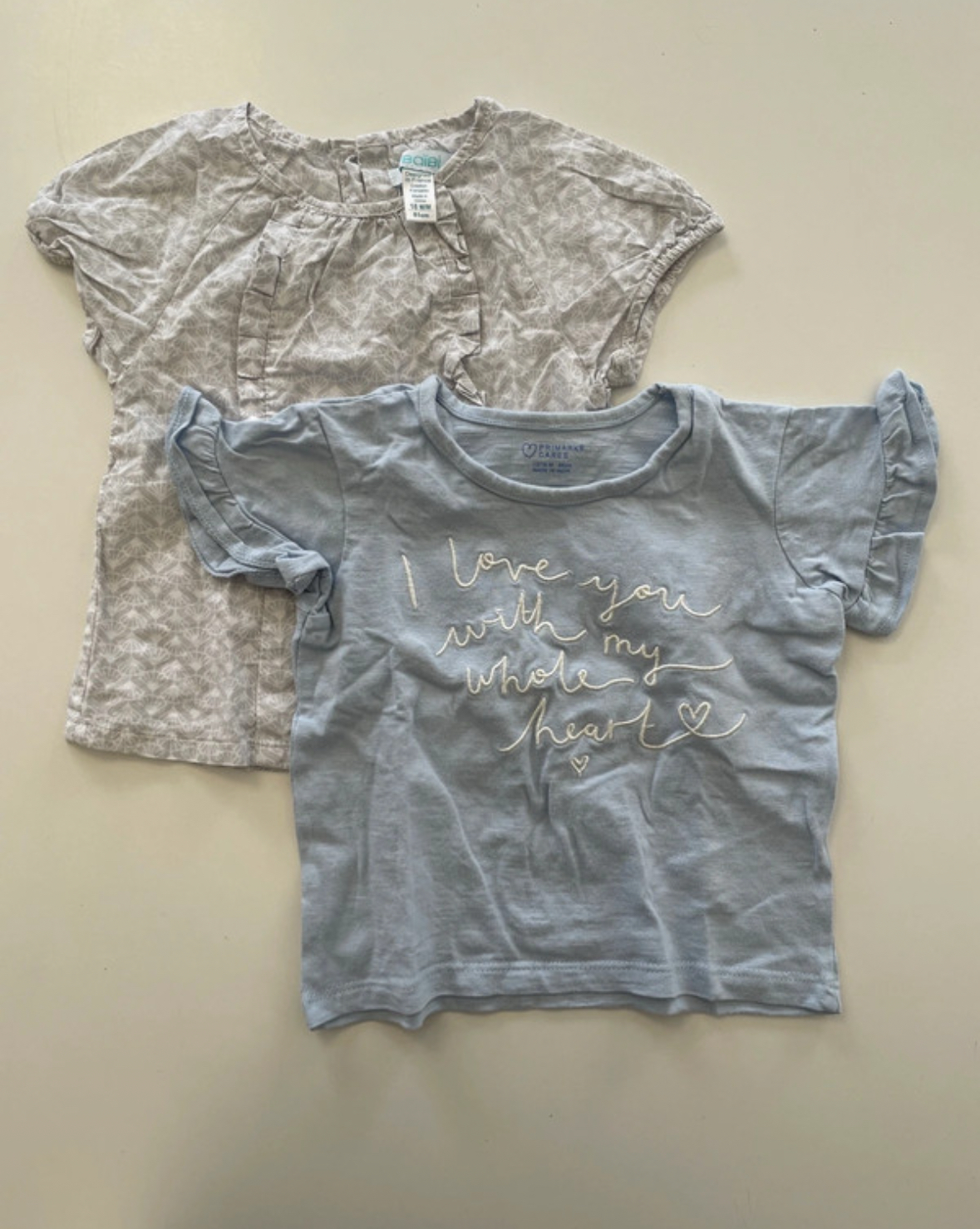 Lot de 2 tshirts, multimarques, 18 mois