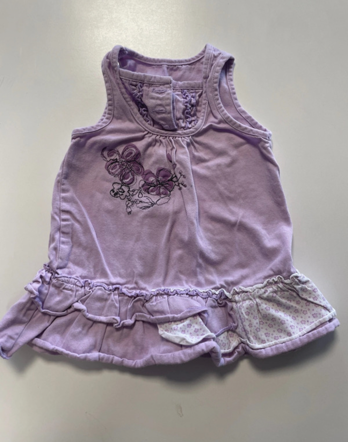 Robe violette, 100% coton, 18 mois