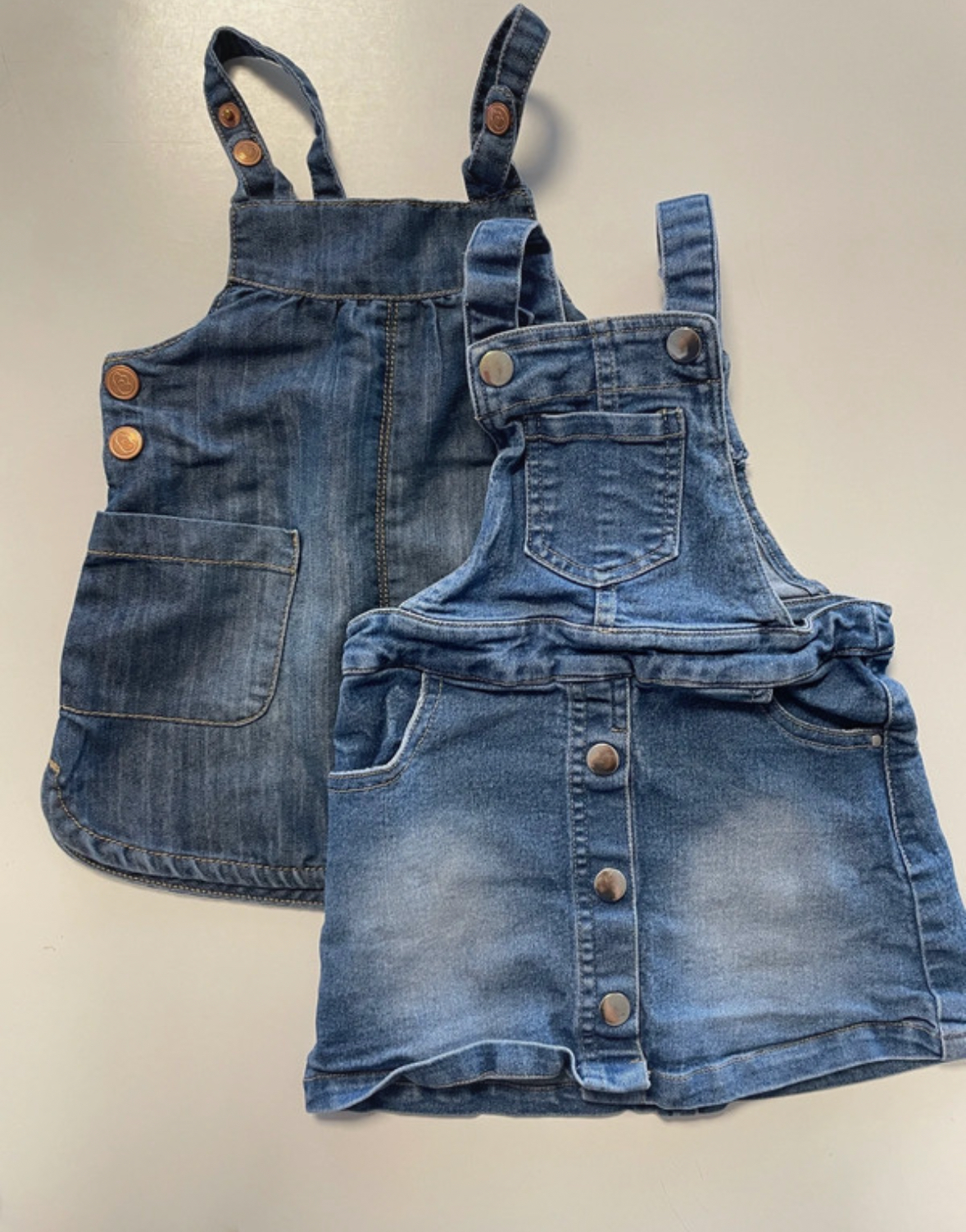Lot de 2 robes en jean, Multi-marques, 18 mois