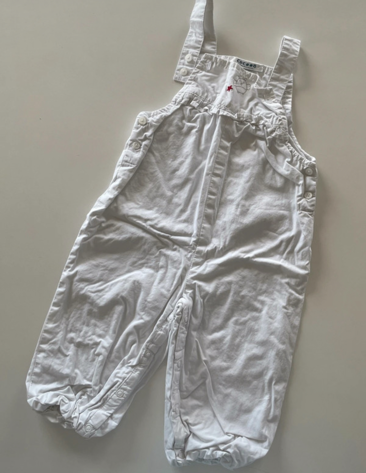 Salopette blanche, La Redoute, 18 mois