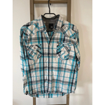 ELAS78 CHEMISE A CARREAUX BLANC ET BLEU DEVANT
