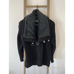 SARN02 GILET NOIR GRAND COL HOMME