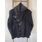 SARN02 GILET NOIR GRAND COL HOMME 2