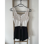 MBLA111 COMBISHORT NOIR ET BLANC 36 DOS