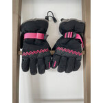 MBLA115 GANTS DE SKI NOIR ET ROSE RACER 14 ANS