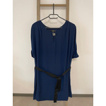 SDET146 ROBE BLEU MARINE AVEC CEINTURE NOIRE 123 44