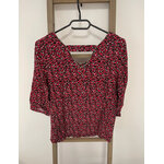 VMAR13 BLOUSE FLEURIE ROUGE ET NOIR PROMOD 36 DOS