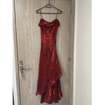 VMAR19 ROBE DE COCKTAIL BORDEAUX ASYMETRIQUE T5