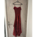 VMAR19 ROBE DE COCKTAIL BORDEAUX ASYMETRIQUE T5 DOS