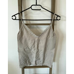 MCAL54 DEBARDEUR GRIS AVEC LISERET DENTELLE U ESSENTIEL 44 46