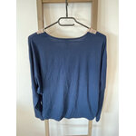 MCAL55 TOP BLEU MARINE COL BRODE BEIGE SHEIN L DOS