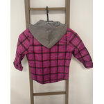 MCAL98 VESTE A CARREAUX VIOLET CAPUCHE GRIS WEDZE 4 ANS DOS