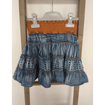 MCAL115 JUPE EFFET JEAN ET CEINTURE EN DAIM MARRON 8 ANS DOS