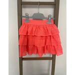 MCAL116 JUPE A VOLANTS ROSE FLUO TISSAIA
