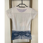 MCAL164 ROBE IMPRIMEE VIOLET ET JUPE EFFET JEAN HIALY 6 ANS DOS