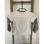 MCAL206 TSHIRT BLANC ET NOIR MANCHES LONGUES RAYEES  TAPE A LOEIL 6 ANS DOS