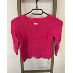 MCAL203 PULL FUSCHIA AVEC POMPONS LCDP 6 ANS DOS