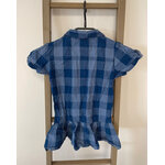MCAL208 ROBE A CARREAUX BLEUE C&A 7 ANS DOS