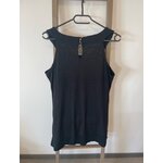 EVIC08 ROBE BRILLANTE NOIRE SANS MANCHE DOS CACHE CACHE 40