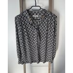 AFER08 BLOUSE NOIR A MOTIFS MORGAN T1