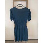 CDAV147 ROBE EN LAINE ET CACHEMIRE BLEUE 38 40 DOS