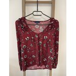 CDAV167 BLOUSE BORDEAUX FLEURIE KIABI S