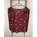 CDAV167 BLOUSE BORDEAUX FLEURIE KIABI S DOS