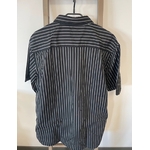 CDAV187 CHEMISE NOIRE RAYEE MANCEHS COURTES CARGO 47 48 DOS