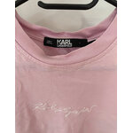 MPOU14 TSHIRT ASYMETRIQUE ROSE ET BLANC KARL LAGERFELD ETIQUETTE