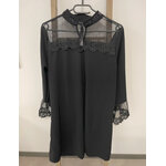 MPOU23 ROBE NOIRE MOUSSELINE ET DENTELLE M
