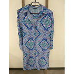 MPOU24 ROBE CHEMISE BLEUE AVEC MOTIFS MOSQUITOS M