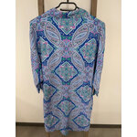 MPOU24 ROBE CHEMISE BLEUE AVEC MOTIFS MOSQUITOS M DOS