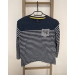 PCAR07 PULL BLEU MARINE A RAYURES KIABI 12 ANS