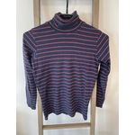 PCAR78 PULL COL ROULE BLEU MARINE ET ROUGE RAYE YCC COLLECTION 12 ANS