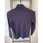 PCAR78 PULL COL ROULE BLEU MARINE ET ROUGE RAYE YCC COLLECTION 12 ANS DOS