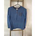 PCAR118 TSHIRT MANCHES LONGUES BLEU POCHE POITRINE ZARA 11 12 ANS