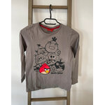 PCAR122 TSHIRT MARRON MANCHES LONGUES ANGRY BIRDS 10 ANS