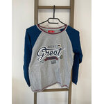 VGIR128 TSHIRT DE PYJAMA MANCHES LONGUES GRIS ET BLEU TISSAIA 14 ANS
