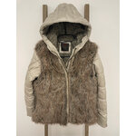 MBLA152 VESTE BEIGE AVEC GILET FOURRURE CATIMINI 12 ANS