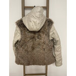 MBLA152 VESTE BEIGE AVEC GILET FOURRURE CATIMINI 12 ANS DOS