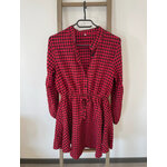 FBER02 ROBE A CARREAUX ROUGE ET NOIR L