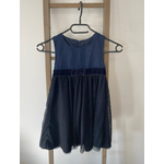 FBER31 Robe bleu nuit sans manches ceinture en velours, - ans