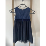 FBER31 robe bleu nuit sans manches ceinture en velour, Dos