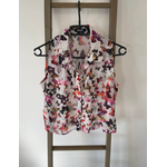 FBER38 chemise en mousseline papillon sans manche