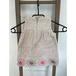 FBER63 robe en velours beige fleurie, sans manche, picouic, 18 mois, DOS