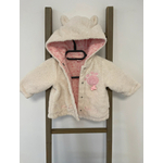 FBER69 veste fourrure ivoire et rose oreille ours, orchestra, 1 mois