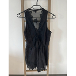 CMEN08 combishort noire avec dentelle sans manche, 38