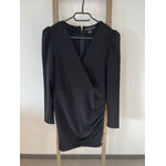 CMEN14 robe noire drapée, amisu, 38