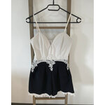 CMEN15 Combishort noir et blanc et dentelle, miss one, 36